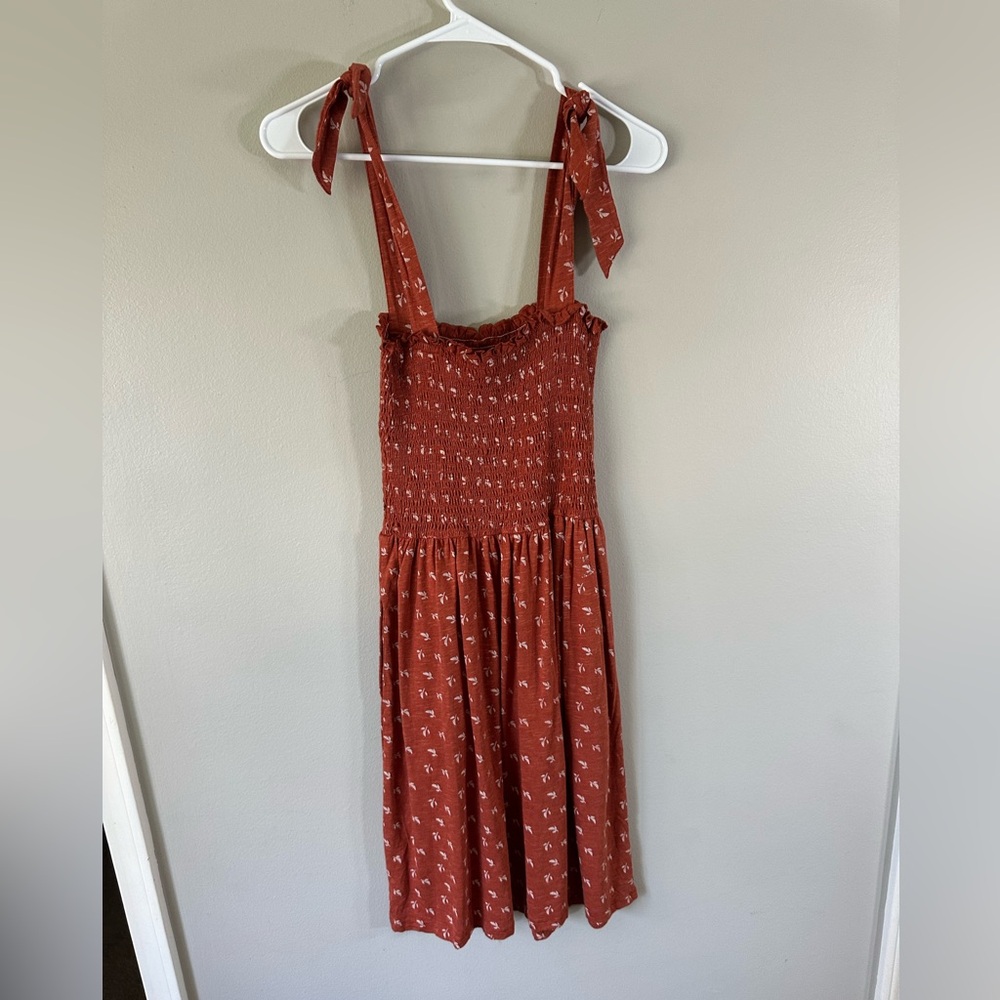 Toad&Co Rust Red Mini Dress with White Pattern - Picture 4 of 5